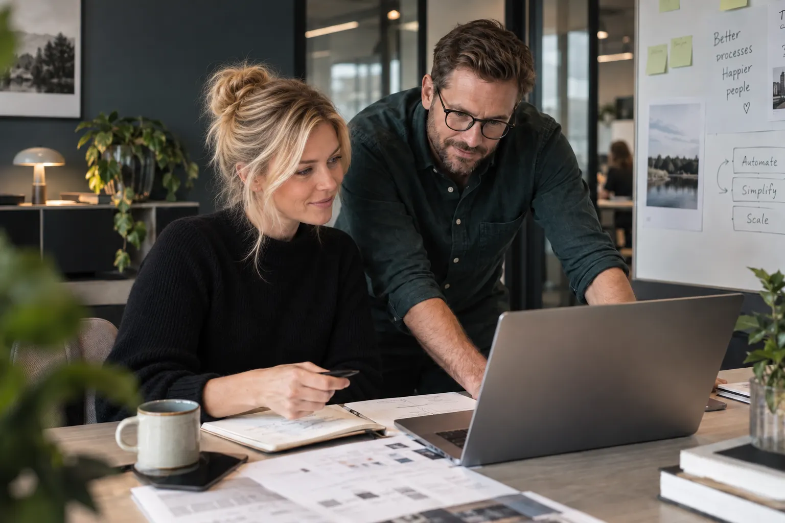 Arbejdssituation på et kontor